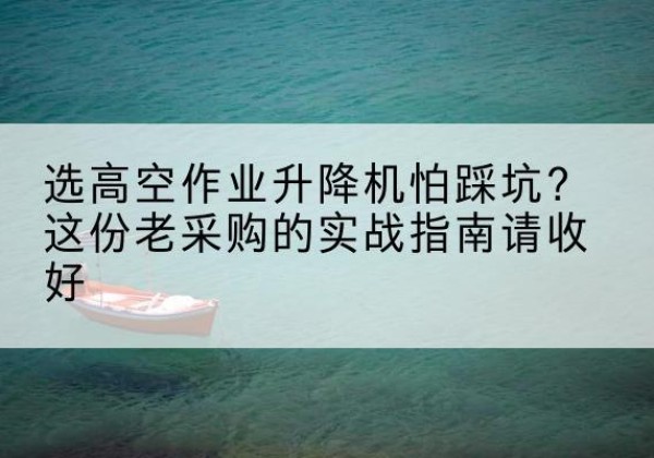 嘉善高空作业升降机厂家推荐-选高空作业升降机怕踩坑？这份老采购的实战指南请收好