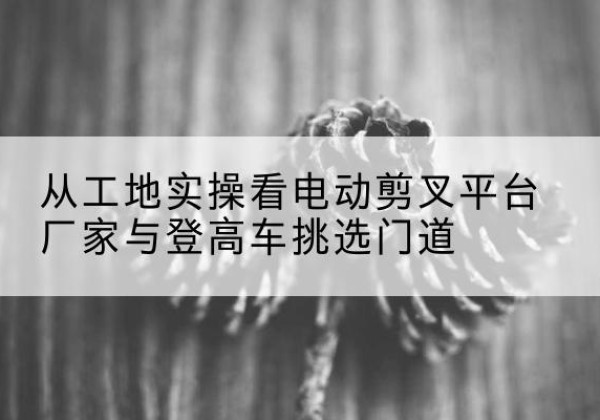 嘉善电动剪叉升降平台厂家-从工地实操看电动剪叉平台厂家与登高车挑选门道